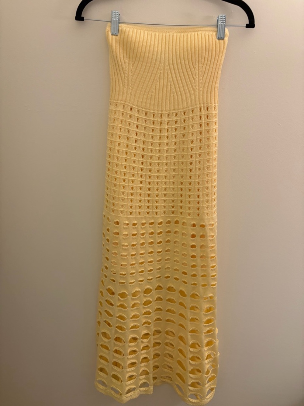 Sunshine Yellow Crochet-Detail Maxi Dress